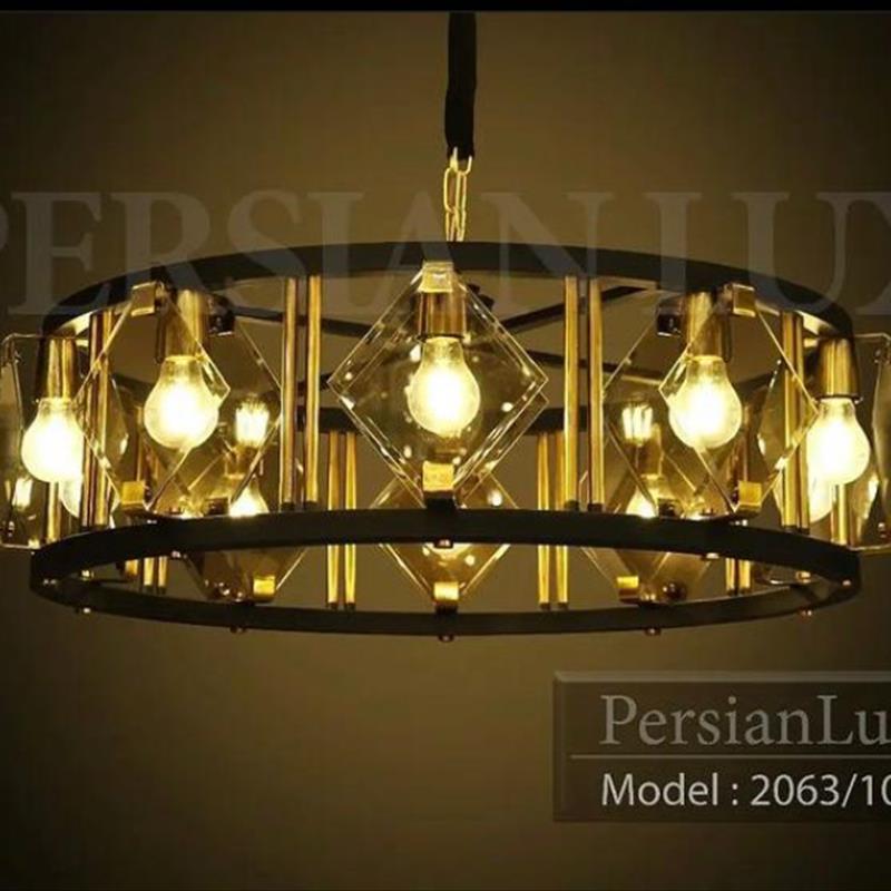 لوستر فلزی مدرن کد2063ده شاخه میکس