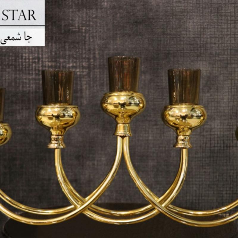 شمعدان 5 شمع طلایی 