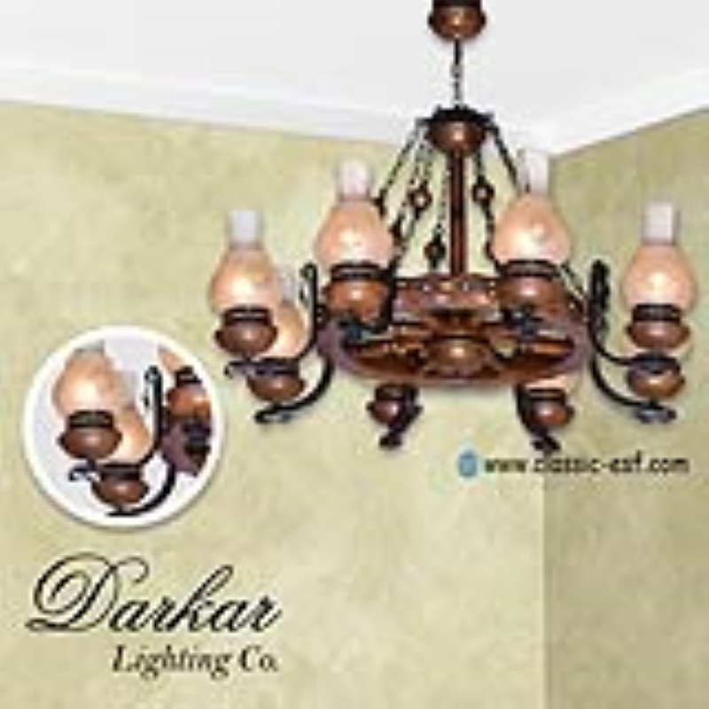 لوستر چوبی دارکار مدل ویال