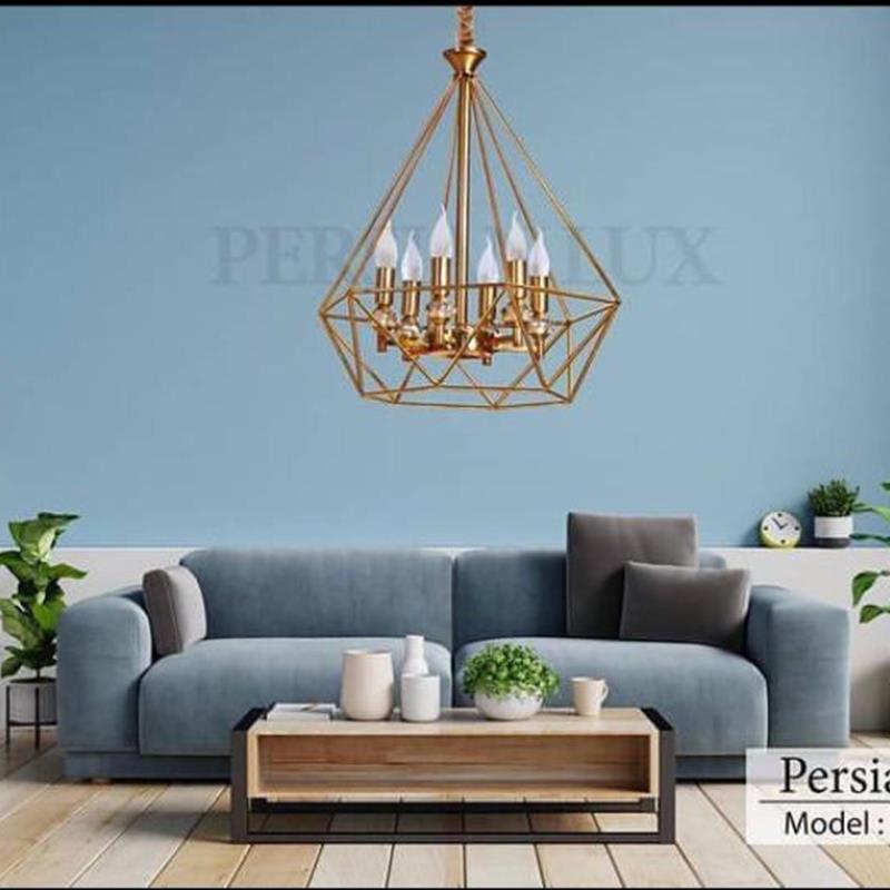 لوستر فلزی مدرن کد1000شش شاخه آنتیک