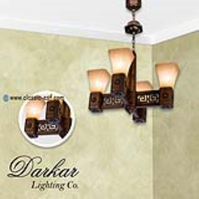 لوستر چوبی دارکار مدل نازنین 4 شعله