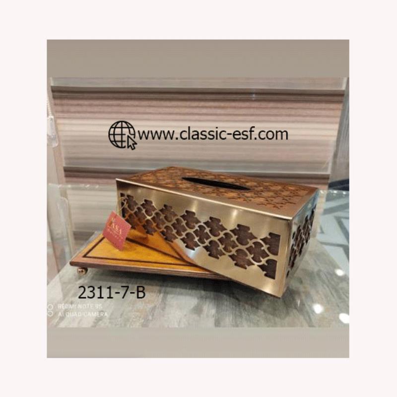 جا دستمال چوبی فلزی کد 2311-7