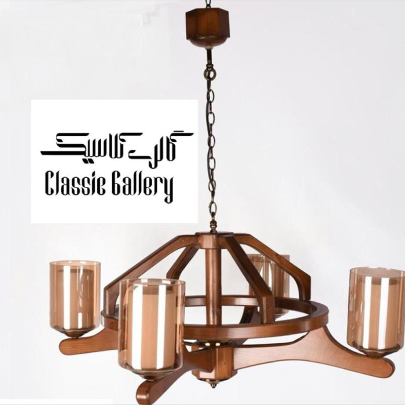 لوستر مدل پرنسا 4 شعله چوبی